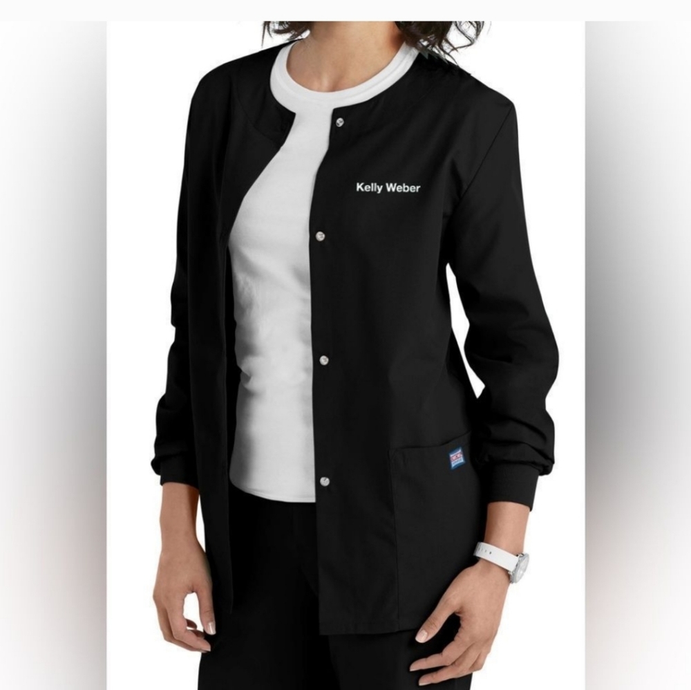 $5 4/$20 1 Cherokee Traditional Workwear Black Scrub Warm up Lab Jacket 4350